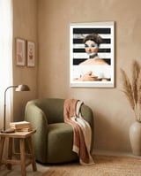Raphael's La Fornarina & Audrey Hepburn framed in a tender room thumbnail