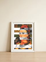 Frida Kahlo's Self Portrait with Monkey & Sophia Loren — framed, leaning against the wall thumbnail