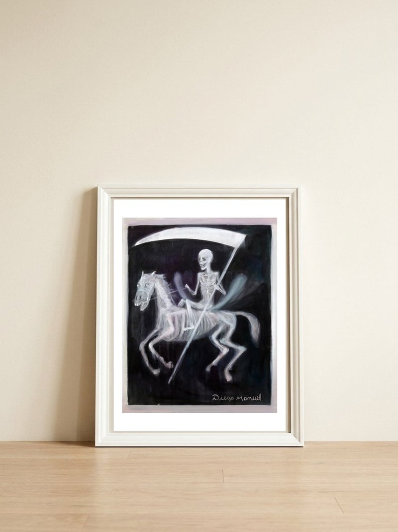 La Muerte 2  — framed, leaning against the wall