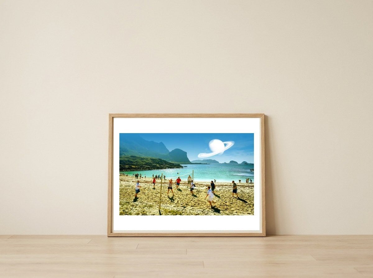 Vacation Planet — framed, leaning against the wall