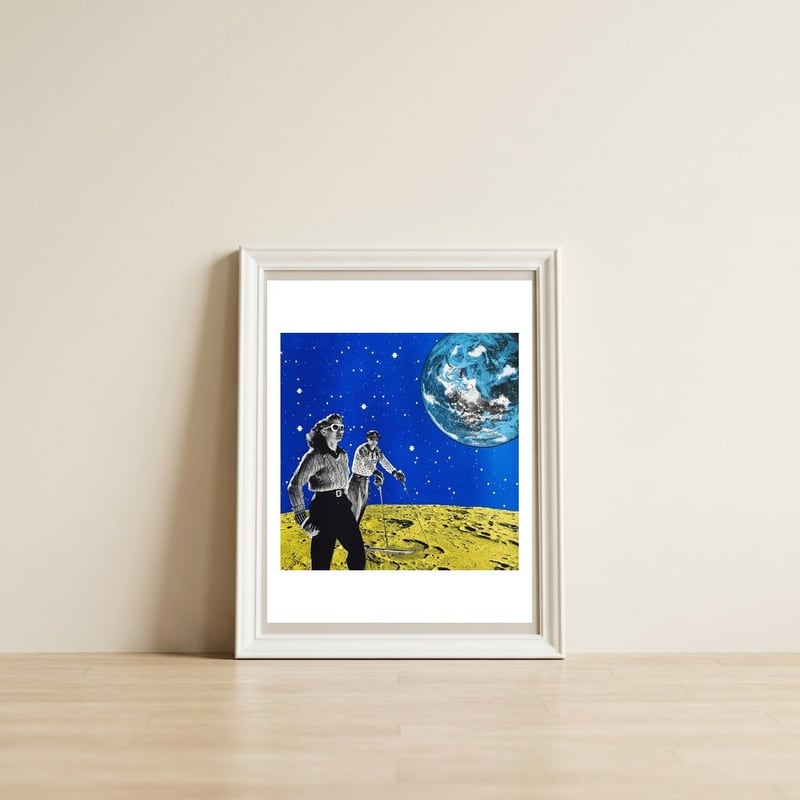 Space Hiking — framed, leaning against the wall