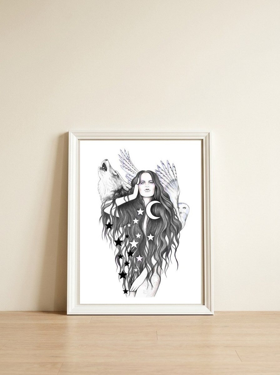 Moon Witch — framed, leaning against the wall