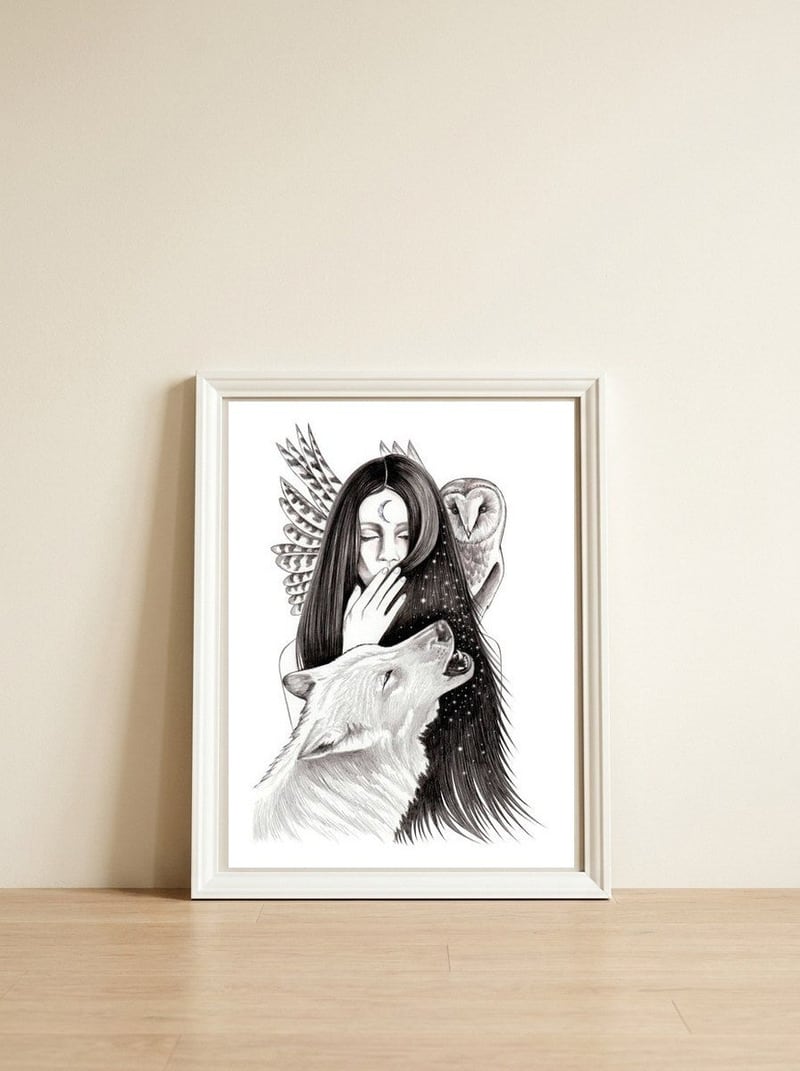 Ritual — framed, leaning against the wall