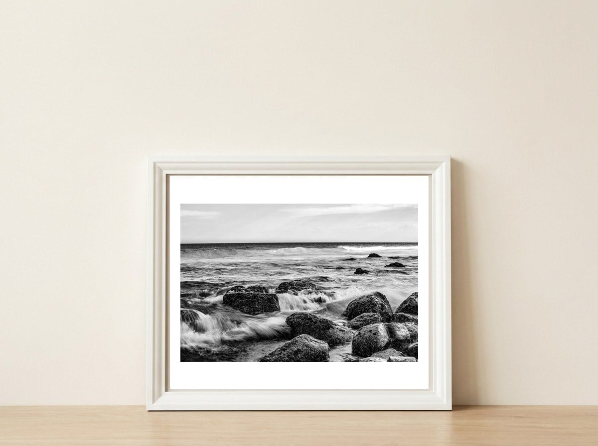 Garrie Beach, Royal National Park, NSW — framed, leaning against the wall