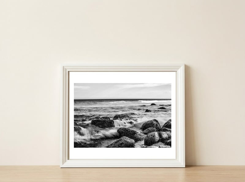 Garrie Beach, Royal National Park, NSW — framed, leaning against the wall