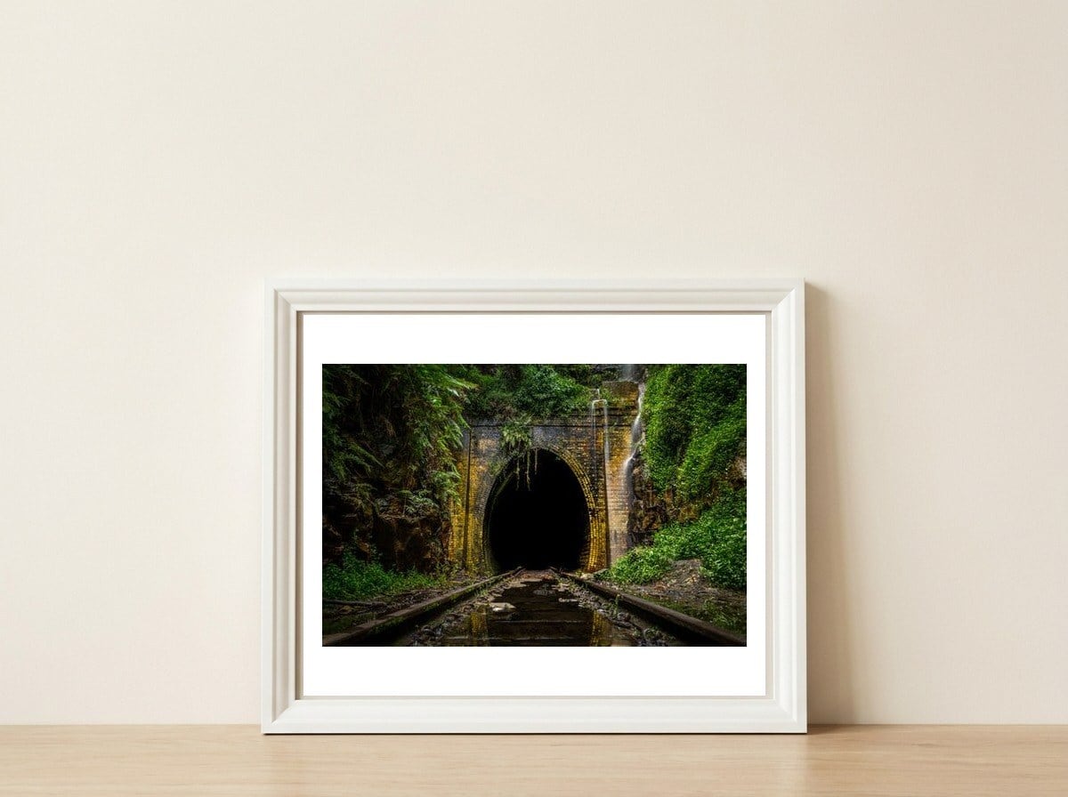 Helensburg Tunnel, NSW — framed, leaning against the wall