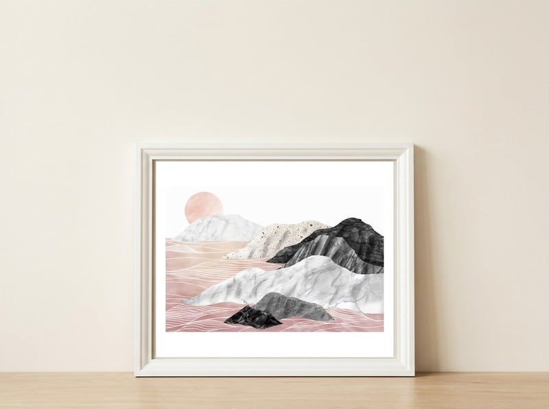 Marble Landscape 01 — framed, leaning against the wall