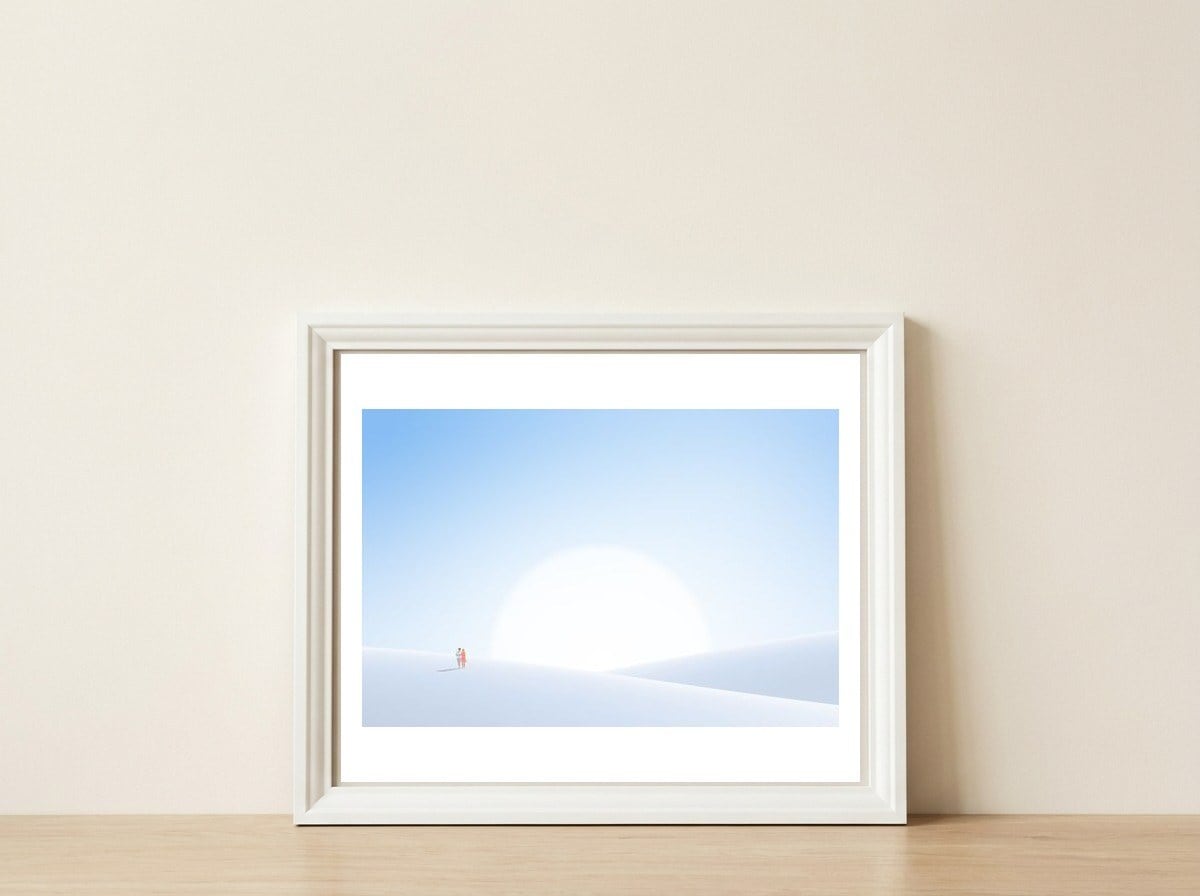 Minimal Landscape 12 — framed, leaning against the wall