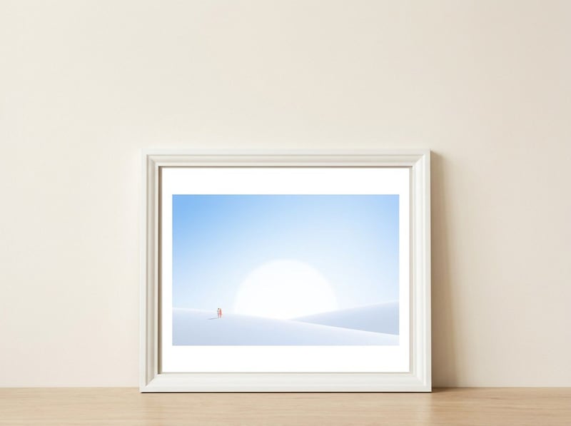 Minimal Landscape 12 — framed, leaning against the wall