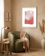 Palm Leaves On Red framed in a tender room thumbnail