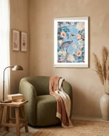 Crane King Blue Cream framed in a tender room thumbnail