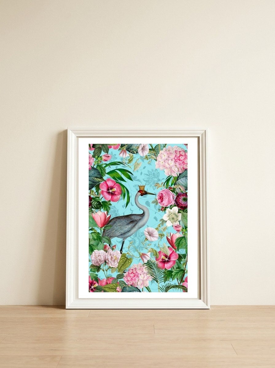 Crane King — framed, leaning against the wall