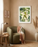 Green Jungle Parakeets framed in a tender room thumbnail