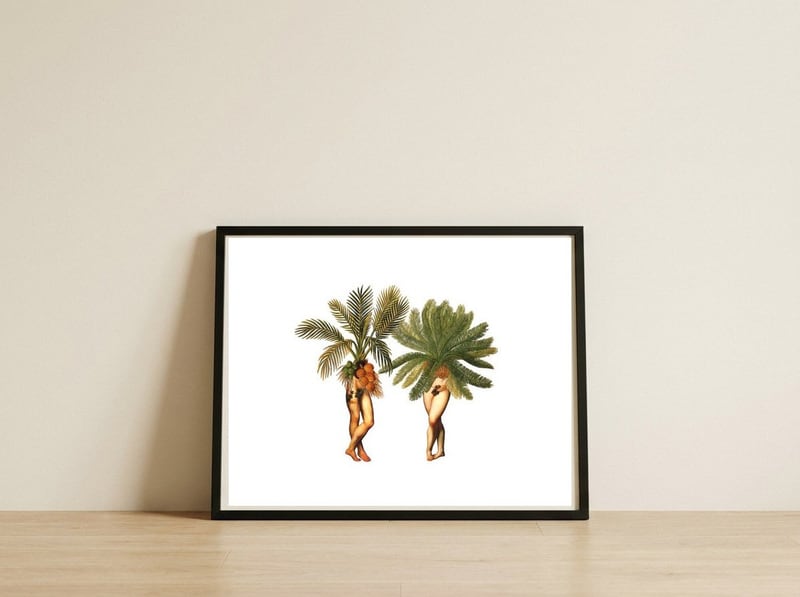 The Palms — framed, leaning against the wall