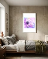 Wispy Purple Anemone framed in a grounding room thumbnail