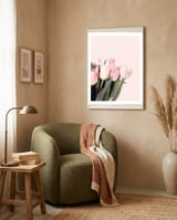 Pink Tulips framed in a tender room thumbnail