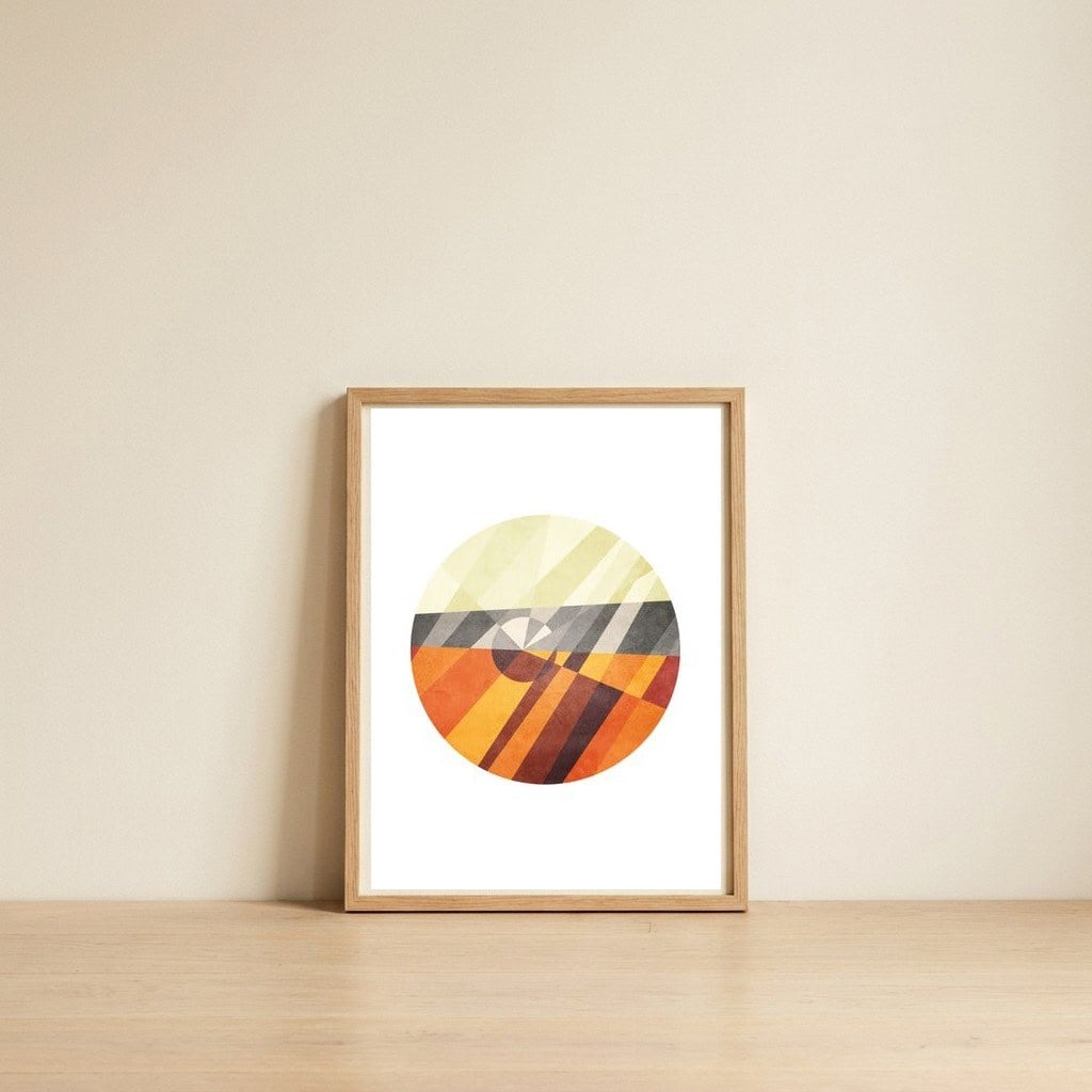 Earth — framed, leaning against the wall