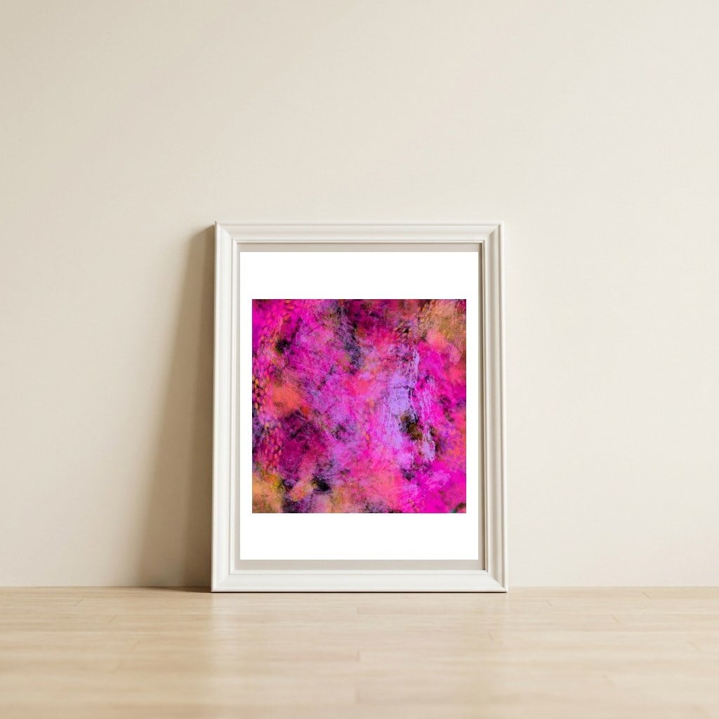 Abstract Explosion #2 — framed, leaning against the wall