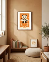 TAROT CARD CAT: THE DEVIL framed in a gentle room thumbnail