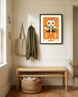 TAROT CARD CAT: THE DEVIL framed in a relaxed room thumbnail