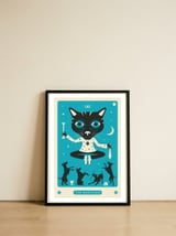TAROT CARD CAT: THE MAGICIAN — framed, leaning against the wall thumbnail