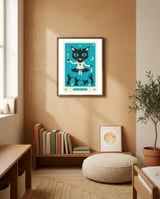TAROT CARD CAT: THE MAGICIAN framed in a gentle room thumbnail