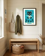 TAROT CARD CAT: THE MAGICIAN framed in a relaxed room thumbnail