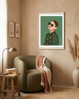 Fashion lady framed in a tender room thumbnail