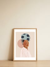 Lady with stripes — framed, leaning against the wall thumbnail