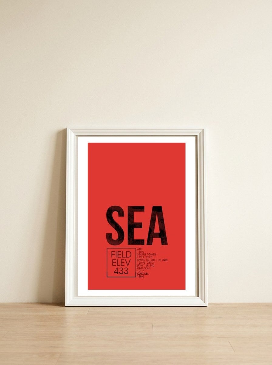 Seattle Atc — framed, leaning against the wall