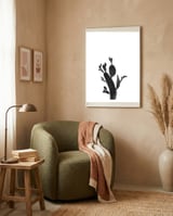 Cactus Black And White 02 framed in a tender room thumbnail