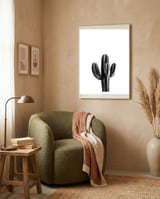 Cactus Black And White 03 framed in a tender room thumbnail