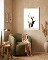 Flower Minimal Black And Gold 02 framed in a tender room thumbnail