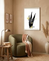 Flower Minimal Black And Gold 03 framed in a tender room thumbnail