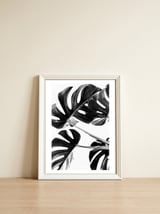 Monstera Black And White 05 — framed, leaning against the wall thumbnail