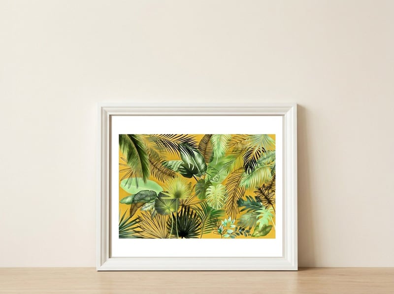 Tropical Foliage 06 — framed, leaning against the wall