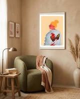 Lady in red glasses framed in a tender room thumbnail