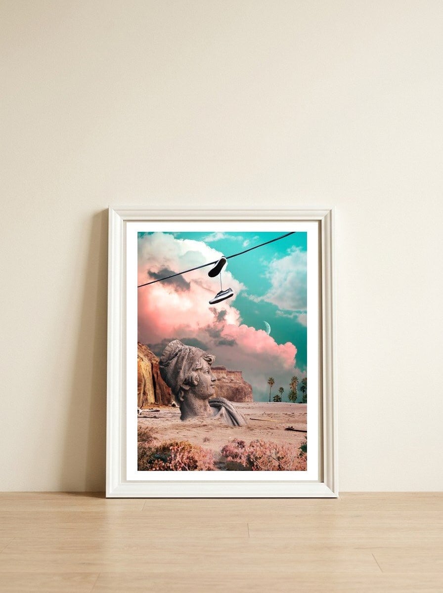 Time Machine — framed, leaning against the wall