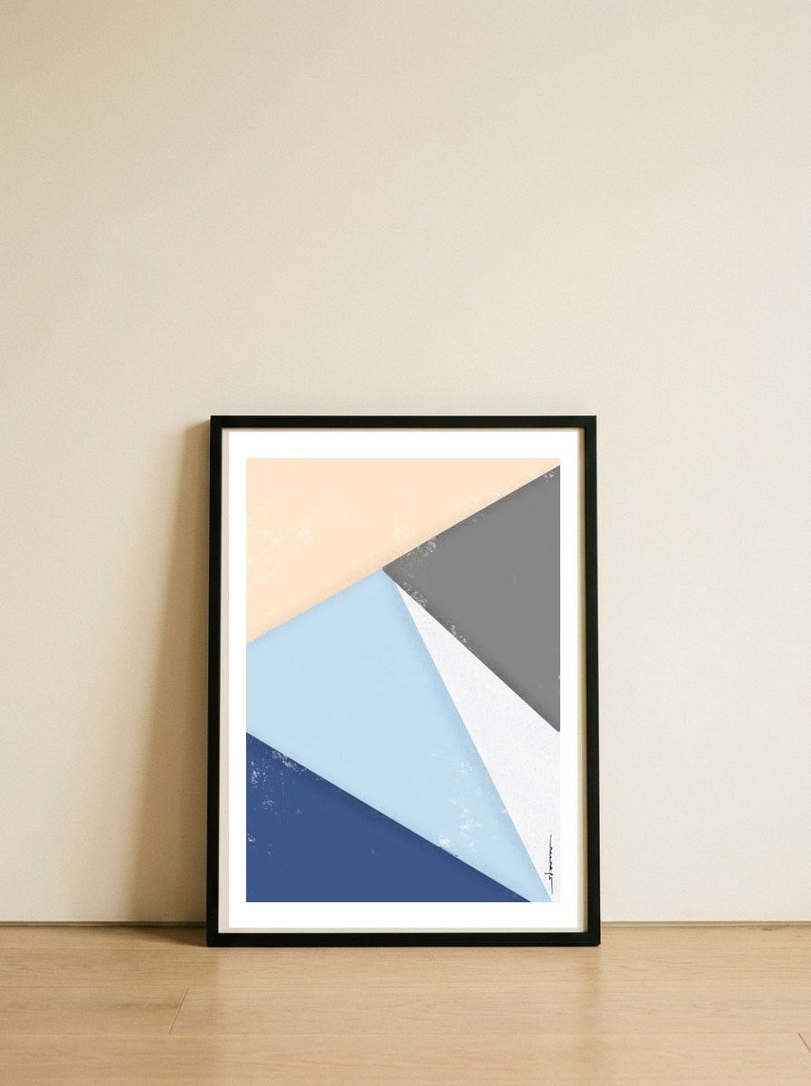 Minimal GeoShapes 1 — framed, leaning against the wall