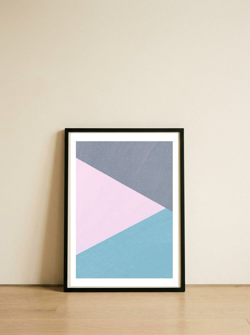 Minimal GeoShapes 4 — framed, leaning against the wall