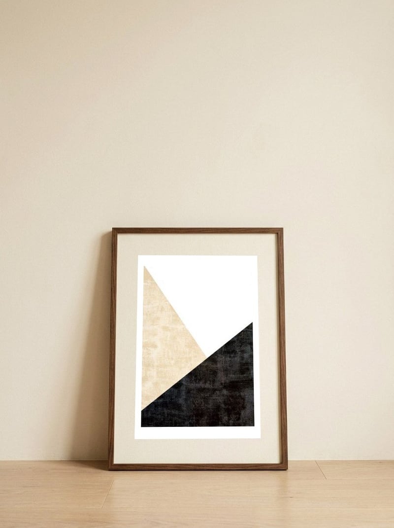 Minimal GeoShapes 6 — framed, leaning against the wall