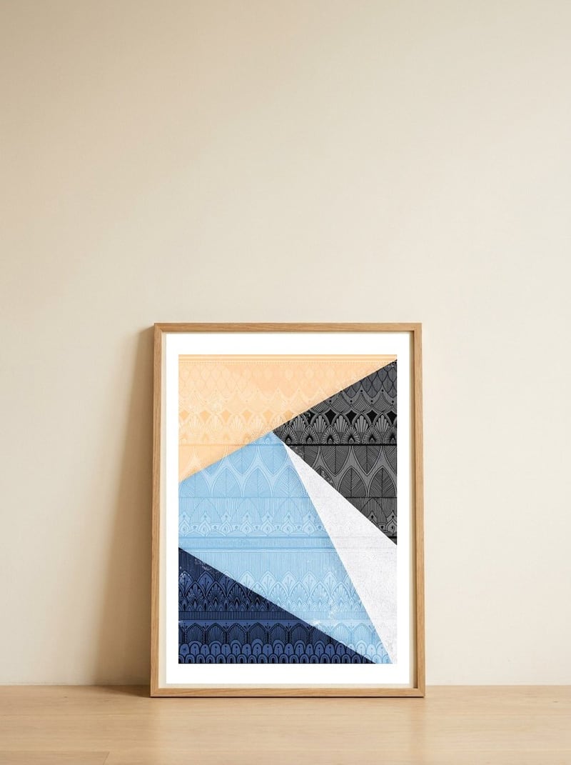 Pattern Color Patch — framed, leaning against the wall