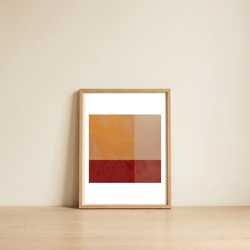 Transition — framed, leaning against the wall