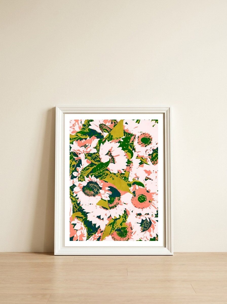 Sunny Garden — framed, leaning against the wall