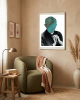 Man In Blue framed in a tender room thumbnail