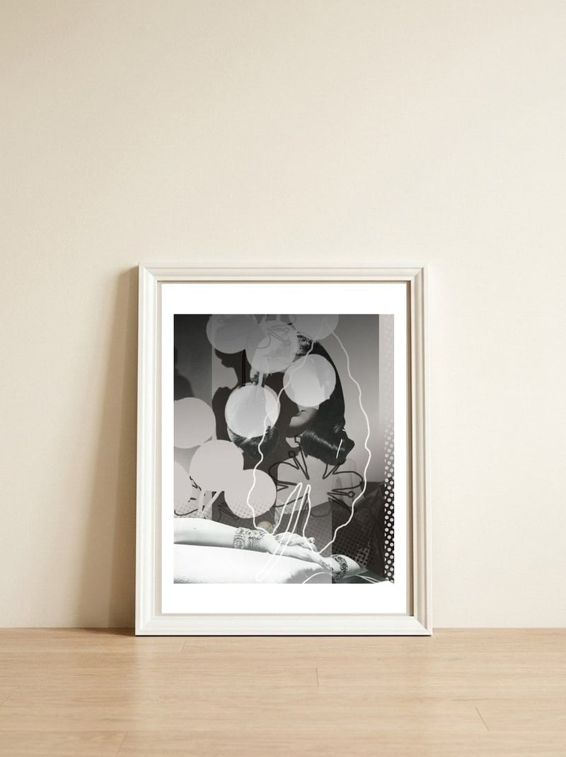Faded Memorie A — framed, leaning against the wall