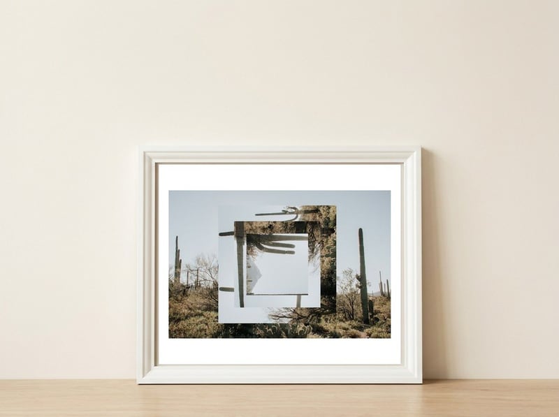 Quadratur 5 — framed, leaning against the wall