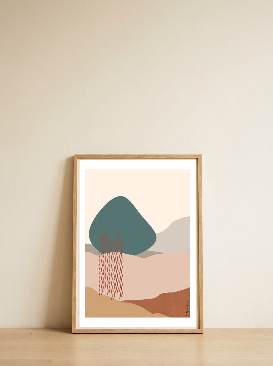 Desert 02 — framed, leaning against the wall