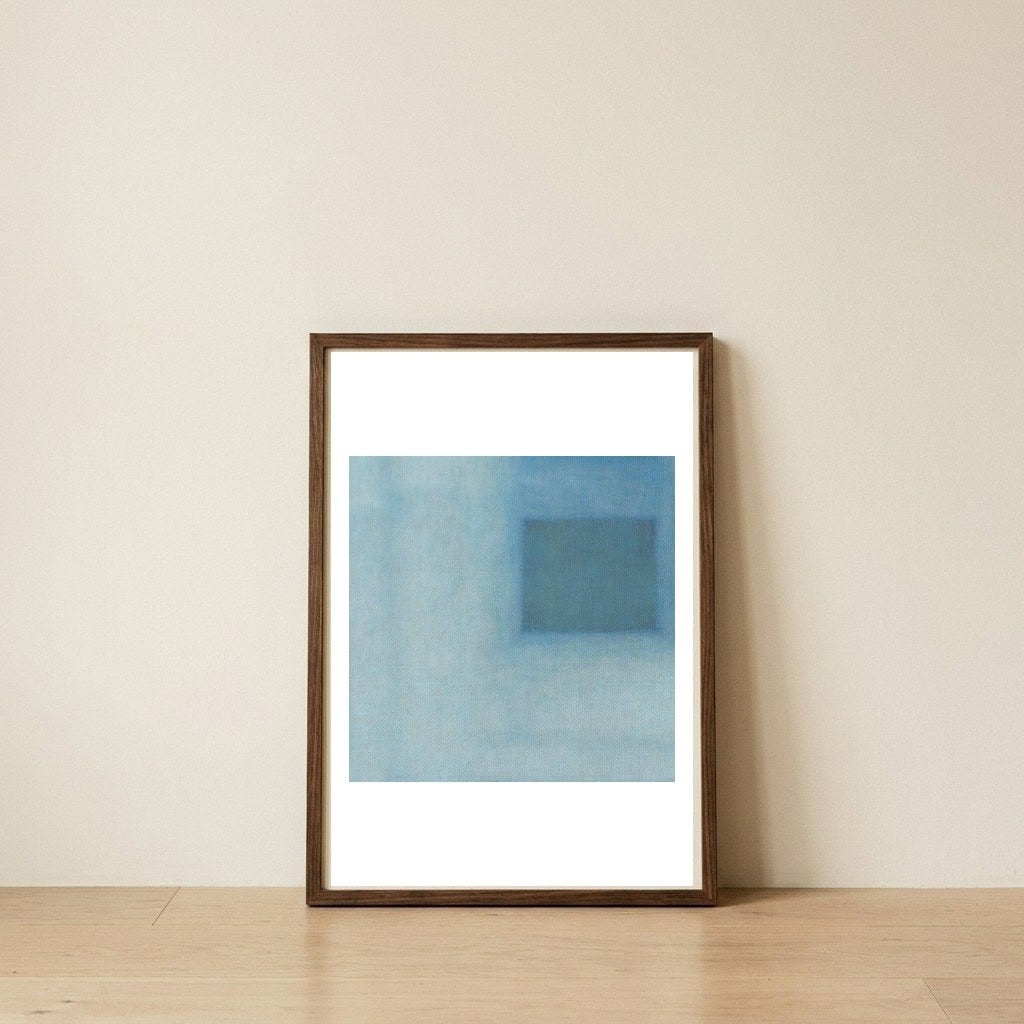 Blue Finish — framed, leaning against the wall