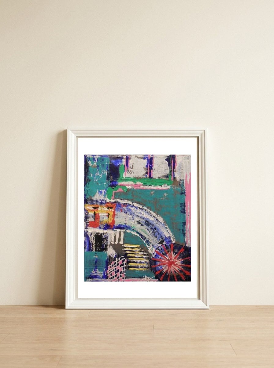Abstraction 2 — framed, leaning against the wall